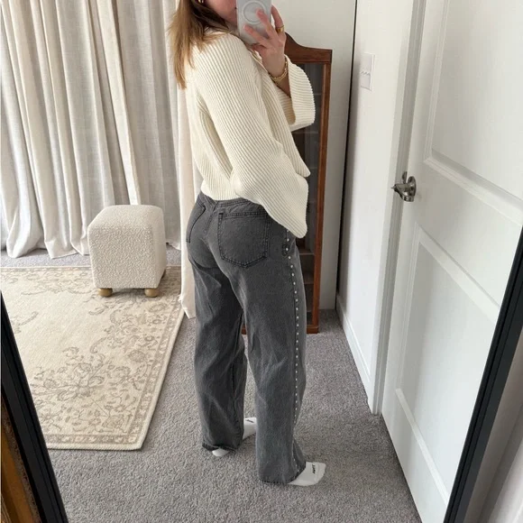 Abercrombie Loose HR Gray Women's Jeans - Picture 3 of 3